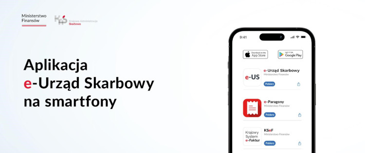 Aplikacja e-Urząd Skarbowy na smartfony - grafika reklamowa